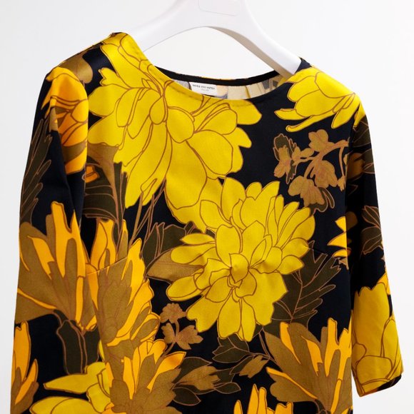 Dries Van Noten Black and Yellow Floral Blouse - Picture 3 of 9